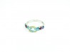Silver and yellow gold ring with Blue Topaz Blue Topaz Central and 2, 2 and 2 iolites Rodolitas