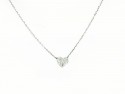 750mm white gold pendant chain with central heart and brilliants