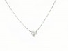 Cadena  con colgante de oro blanco de 750mm con corazón central y brillantes
