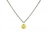 Silver chain oxidized and 750mm yellow gold pendant, with brilliants. 