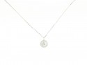 Chain and pendant in 750mm white gold, with central shiny.