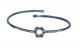 Pulsera plata oxidada con 6 diamantes negros.