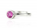 Silver ring with pink tourmaline.