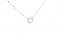 Pendant and chain of white gold, bright circle.