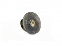 Anell d'argent oxidat amb centre en or groc 750 mm i Diamant negre talla brillant.