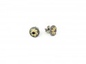 Rhodium-plated and yellow gold 750mm earrings and brilliant cut black diamond.