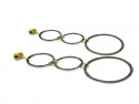 Arracades llargues d'argent oxidat mat i or groc de 750 mm amb Diamant negre talla brillant.