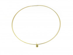 Colgante de oro amarillo de 750mm con Diamante negro talla brillante, con cables de acero en bicolor amarillo y acero.