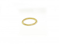 750 mm yellow gold ring. Braided thread.
