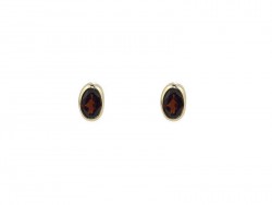 Gold earrings and garnet