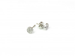 Earrings in 750mm white gold and white brilliant pavée. Close pressure.