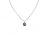 Pendant with chain and rusty matte silver plate and yellow gold mouth with black brilliant cut diamond.