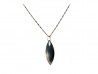 Rusted silver chain of 45cms, with rusty and vague silver leaf pendant in 750mm yellow gold.