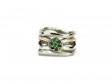 Silver ring and tsavorite.