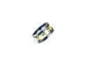 Satin silver ring with yellow gold