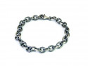 Satin silver bracelet with oval vagas, with volume.