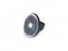 Satin silver and yellow gold ring with a brilliant 0.03 cts.