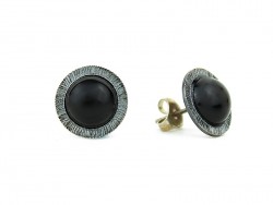 Silver earrings and Onyx.