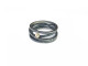Anell d'argent 925 mm oxidada i setinada amb boca en or groc de 750 mm amb 1 brillant natural.