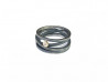 Anell d'argent 925 mm oxidada i setinada amb boca en or groc de 750 mm amb 1 brillant natural.