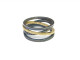 Anell argent 925 mm oxidada i setinada amb una tira en or groc de 750 mm.