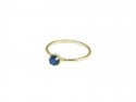 Yellow gold ring with 4mm diameter blue natural sapphire