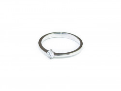 Solitari d'or blanc 750 mm amb Brillant Natural de 0.15cts.