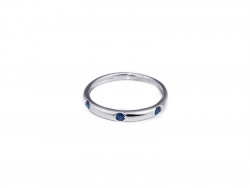 750mm white gold wedding ring with 3 Blue Sapphires.