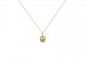 750mm yellow gold oval pendant with 1 natural brilliant of 0.02cts.