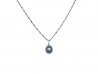 Oxidized and satin silver pendant of 925mm in oval shape with 1 natural brilliant of 0.02cts.