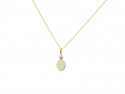 750mm yellow gold pendant with 1 Brilliant of 0.02cts. It can be engraved to personalize it with an initial.