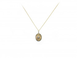 750mm yellow gold pendant with 0.02cts natural brilliant.