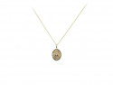 750mm yellow gold pendant with 0.02cts natural brilliant.