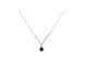 750mm white gold pendant with 4mm natural blue sapphire.