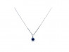 Penjoll or blanc de 750 mm amb Safir blau natural de 4 mm.