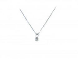 Penjoll d'or blanc de 750 mm, de 4 grapes amb 1 Brillant natural de 0.10cts.
