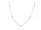 Collar or blanc de 750 mm amb boques rodones i 5 Brillants naturals de 0.03cts cadascun.