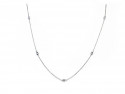 Collar oro blanco de 750mm con bocas redondas y 5  Brillantes naturales de 0.03cts cada uno.