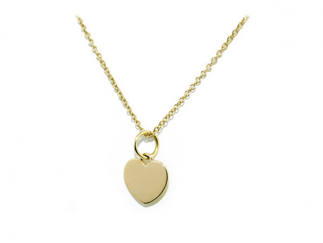 750mm yellow gold pendant in the shape of a heart.