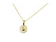 750mm polished yellow gold pendant, plate type, with 1 natural brilliant of 0.02cts.