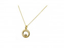 750mm gold pendant with 1 natural brilliant of 0.02cts.