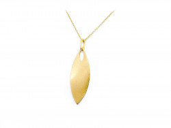 750mm yellow gold pendant in matte finish and leaf shape
