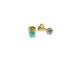 Yellow gold earrings with natural blue topaz.