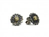 Silver earrings and yellow gold with diamonds.