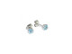 750mm white gold earrings, with natural blue topaz.