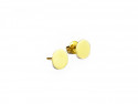 750mm yellow gold earring, smooth, polished surface.