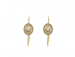 750mm yellow gold earrings with natural brilliants of 0.02cts each.