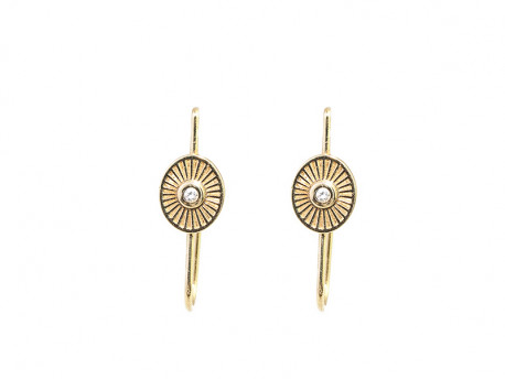 750mm yellow gold earrings with natural brilliants of 0.02cts each.