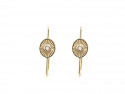 750mm yellow gold earrings with natural brilliants of 0.02cts each.
