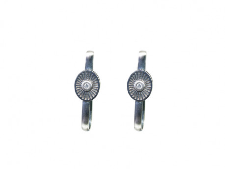 Pendientes plata 925mm oxidada y satinada con brillantes naturales de 0.02cts.